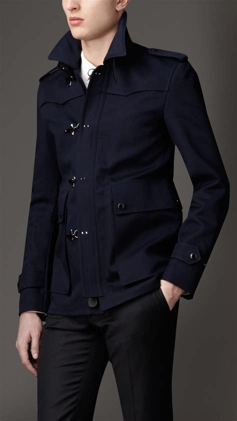 burberry toggle coat blue|burberry bubble coat men.